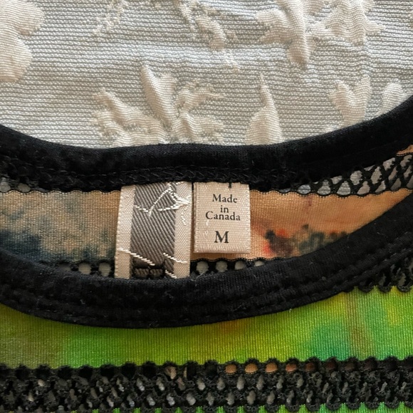 BKE Y2K 90’s style Colorful Striped Mesh Tank Top medium grunge - Picture 2 of 4